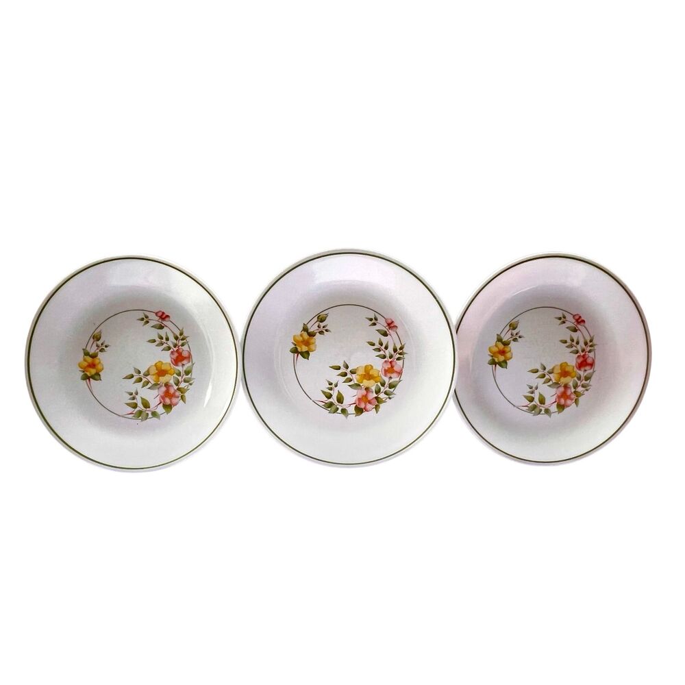 Vintage Lot of 3 CORELLE WINDSOR ROSE 8 1/2” LUNCHEON PLATE